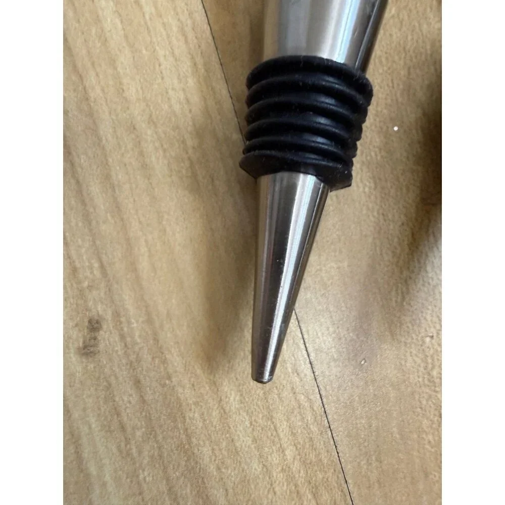 Two piece metal wine stoppers